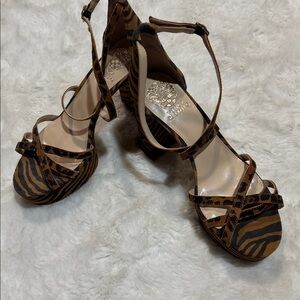 Vince Camuto Animal Print Strappy Heels never worn